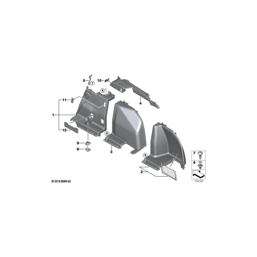Genuine BMW 51477273740 F31 Trim Panel, Railing Right SCHWARZ (Inc. 330i, 320dX & 316d)