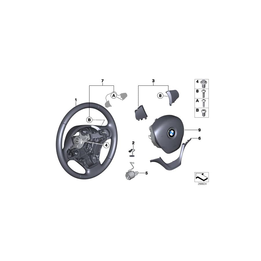 Genuine BMW 32306856230 F23 F48 F20 Mounting Parts Set MFL (Inc. X1 20iX, X2 18i & 318i)