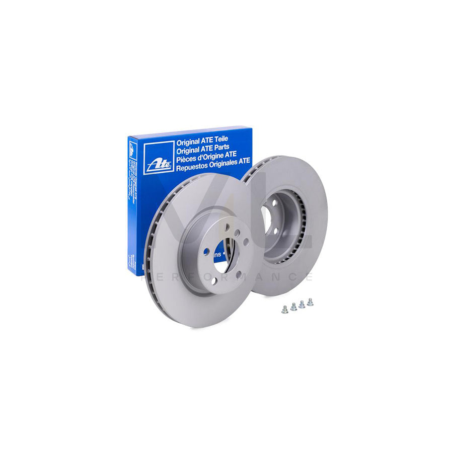ATE 24.0128-0254.1 Brake Disc Vented, Coated, High-carbon, with bolts/screws  - 1 piece