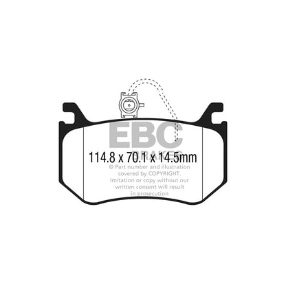 EBC DP42326R Alfa Romeo Yellowstuff Rear Brake Pads - Brembo Caliper (Inc. Giulia & Stelvio) 2 | ML Performance UK Car Parts