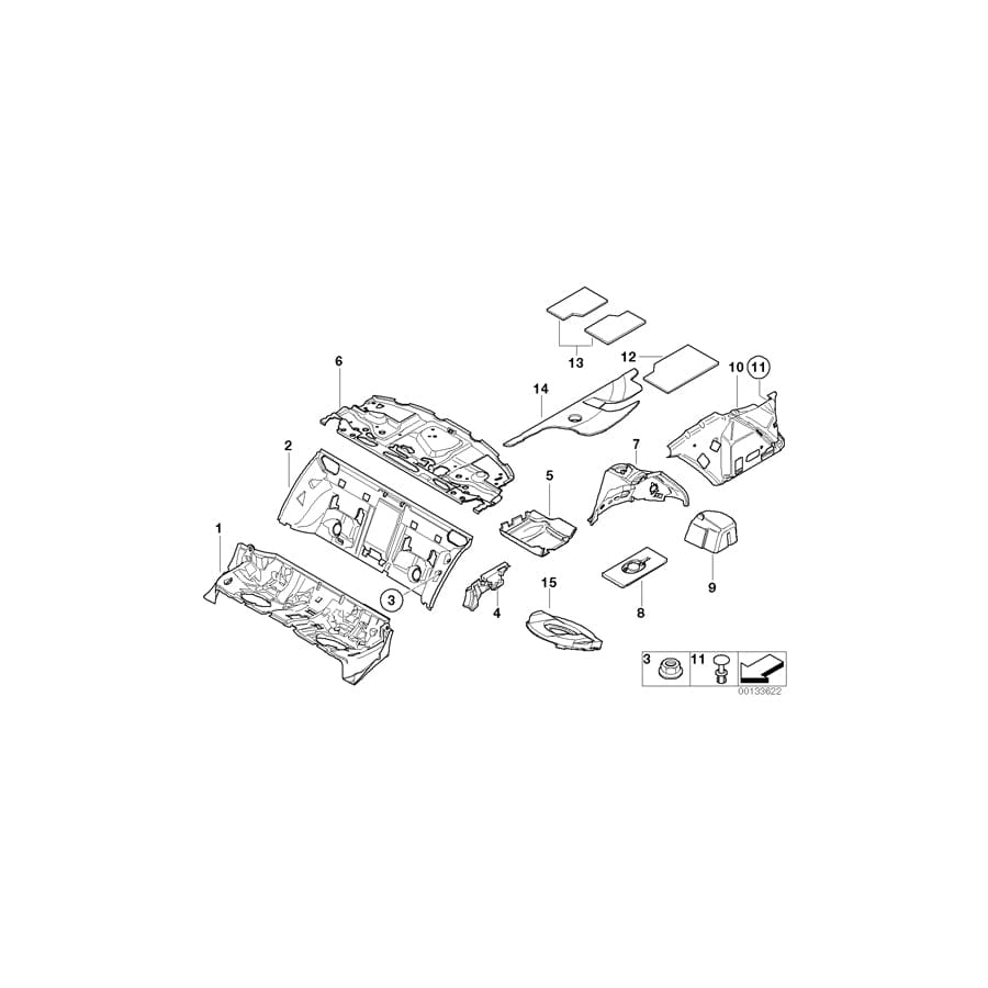 Genuine BMW 51487002110 E66 E67 E65 Sound Insulation, Spring Strut, Right (Inc. 750i, 730i & 745Li)
