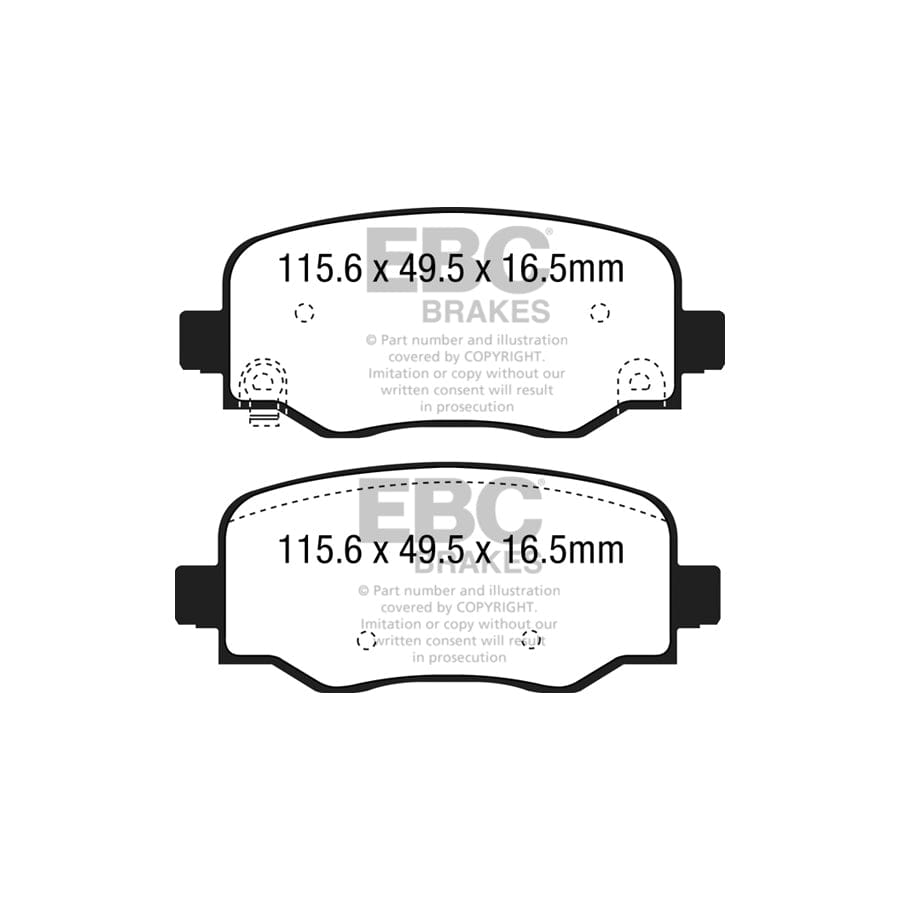 EBC PDKR1075 Fiat Jeep Ultimax Rear Brake Pad & Plain Disc Kit (Inc. 500X, Compass, Renegade) 2 | ML Performance UK Car Parts
