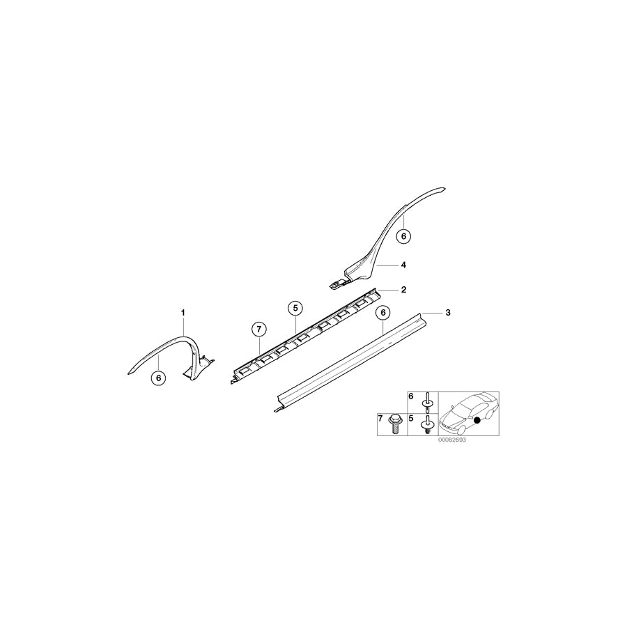 Genuine BMW 51717049870 E53 Cover, Wheel Arch, Rear Right (Inc. X5)