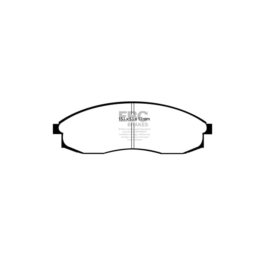 EBC PD03KF877 Nissan QX Yellowstuff Front Brake Pad & Plain Disc Kit 2 | ML Performance UK Car Parts