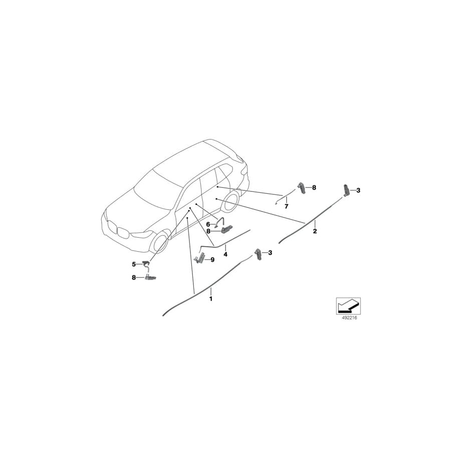 Genuine BMW 63316996397 G07 G05 G06 Optical Conductor, Contour Line Door, Le (Inc. X6 40iX, X6 M50dX & X6 40i)