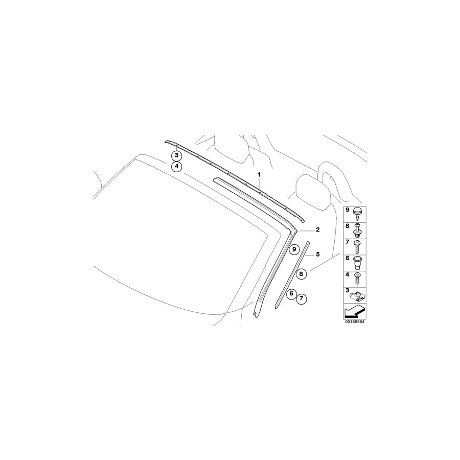 Genuine BMW 51717023971 E85 Windshield Frame Cover (Inc. Z4)