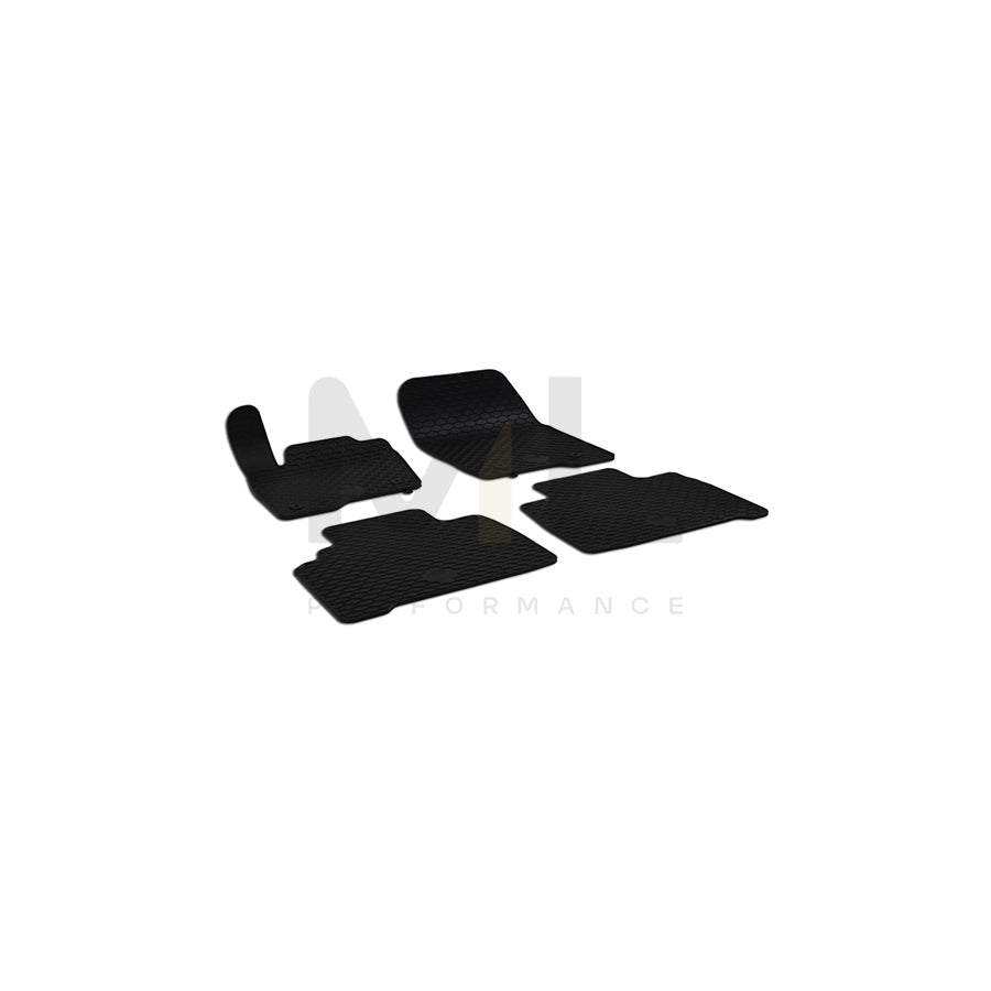 WALSER Tailored 50767 Floor mat set Elastomer, Front and Rear, Quantity: 4, Black
