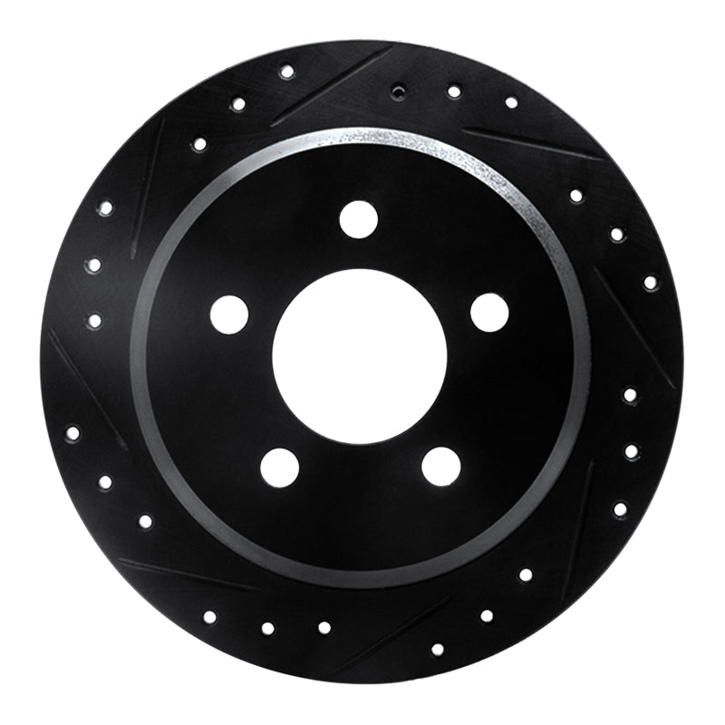 R1 Concepts R1 93-98 Jeep Grand Cherokee Rear Left Drilled & Slotted Black Brake Rotor
