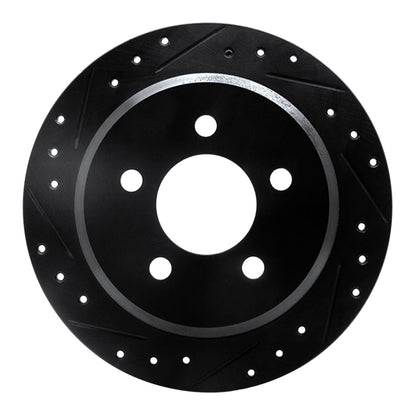R1 Concepts R1 93-98 Jeep Grand Cherokee Rear Left Drilled & Slotted Black Brake Rotor