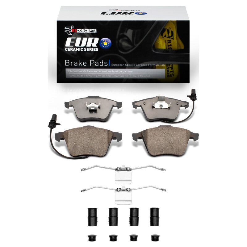 R1 Concepts R1 2000-2011 Audi A4 (USA/Canada) Front R1 Euro Ceramic Pads & Hardware Kit