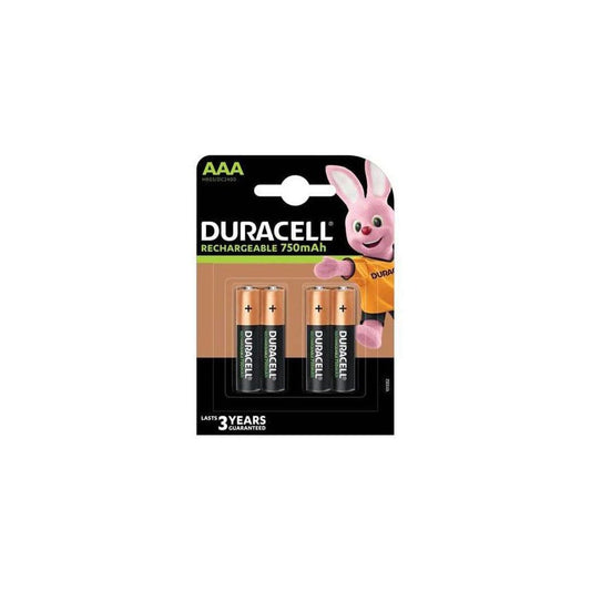 DuraCell Rechargeable AAA/HR03 Battery 750mAh (Card of 4)