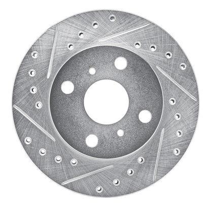 R1 Concepts R1 88-92 Geo Prizm Front Left Drilled & Slotted Silver Brake Rotor