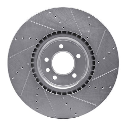 R1 Concepts R1 18-25 Land Rover Defender 110 Front Right Drilled & Slotted Silver Brake Rotor