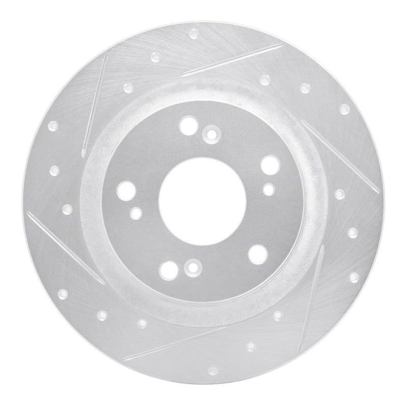 R1 Concepts R1 00-09 Honda S2000 Rear Left Drilled & Slotted Silver Brake Rotor