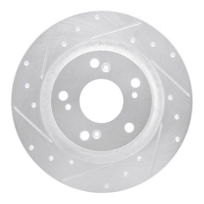 R1 Concepts R1 00-09 Honda S2000 Rear Left Drilled & Slotted Silver Brake Rotor