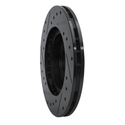 R1 Concepts R1 86-89 Toyota Celica Front Right Drilled & Slotted Black Brake Rotor