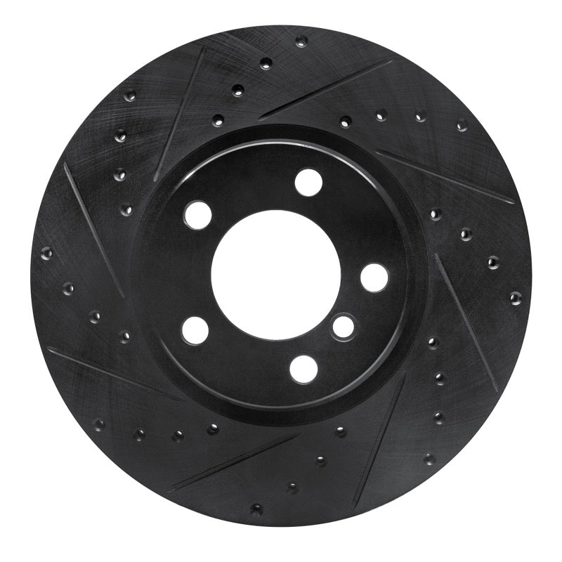 R1 Concepts R1 12-18 BMW 228I Front Left Drilled & Slotted Black Brake Rotor