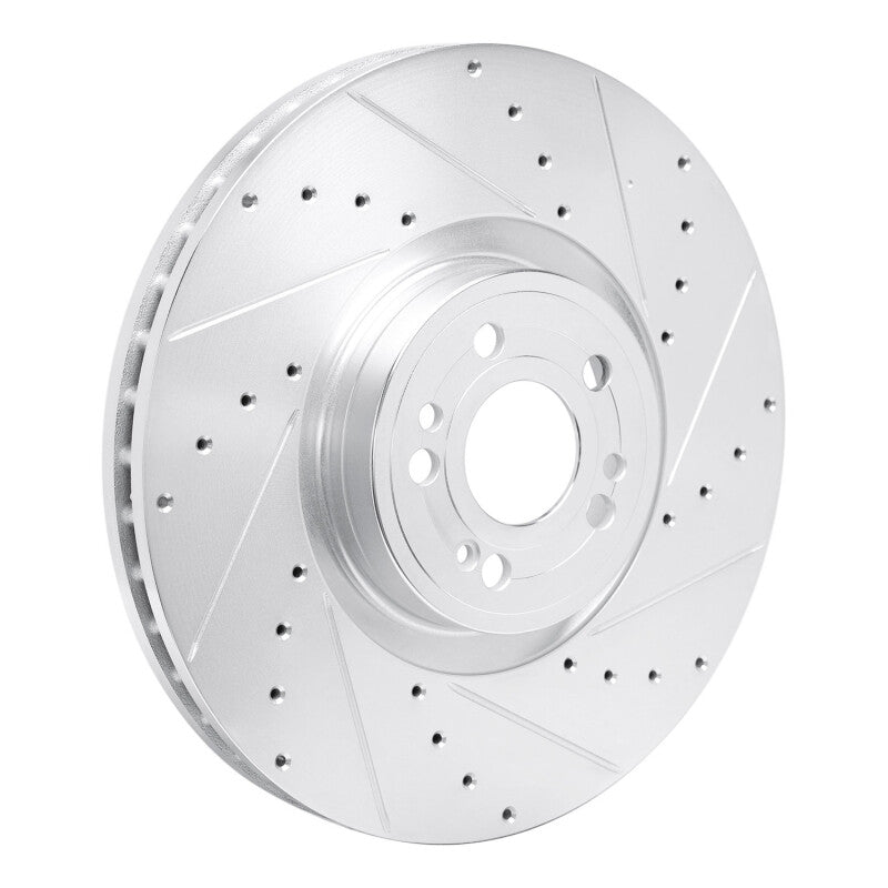 R1 Concepts R1 20-26 Mercedes-Benz GLE450e Front Right Drilled & Slotted Silver Brake Rotor