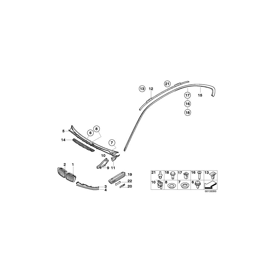Genuine BMW 51717003937 E46 Finisher, Side Frame Left CHROM (Inc. 328Ci, M3 & 320Cd)