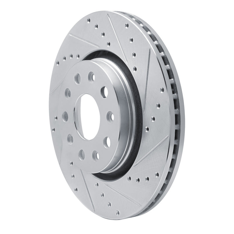 R1 Concepts R1 18-25 Jeep Gladiator Front Right Drilled & Slotted Silver Brake Rotor