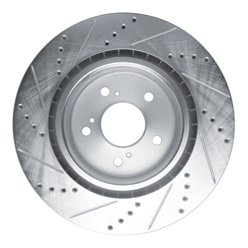 R1 Concepts R1 2021-2025 Acura TLX Front Right Drilled & Slotted Silver Brake Rotor