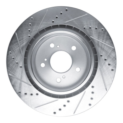 R1 Concepts R1 2021-2025 Acura TLX Front Right Drilled & Slotted Silver Brake Rotor
