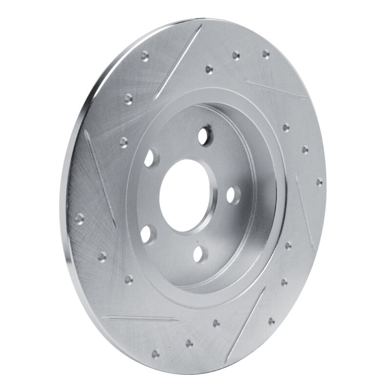 R1 Concepts R1 87-91 Chrysler TC Maserati Rear Right Drilled & Slotted Silver Brake Rotor