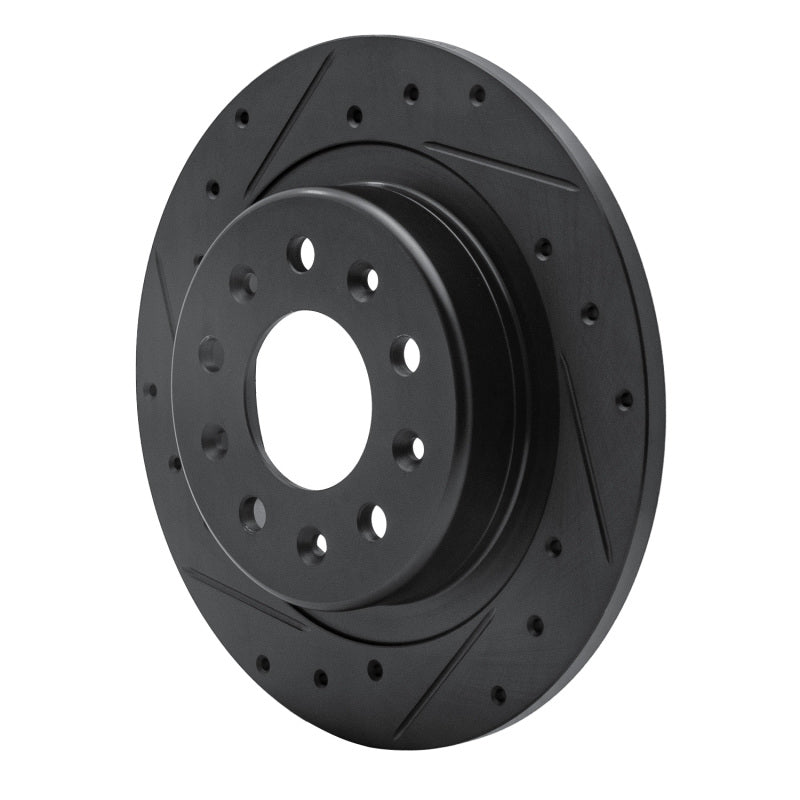 R1 Concepts R1 2016-2025 Buick Envista Rear Left Drilled & Slotted Black Brake Rotor