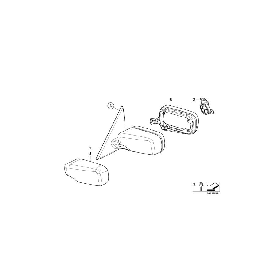 Genuine BMW 51167011995 E46 Heated Outside Mirror, Left (Inc. 316ti, 325ti & 320td)