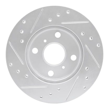 R1 Concepts R1 90-91 Toyota Celica Front Right Drilled & Slotted Silver Brake Rotor