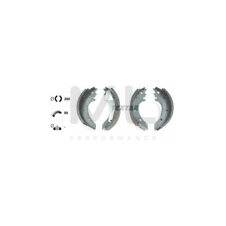 TEXTAR 91075600 Brake Shoe Set for IVECO Daily with handbrake lever