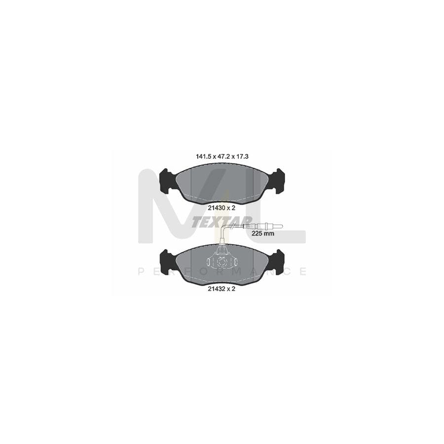 TEXTAR 2143001 Brake pad set with integrated wear warning contact