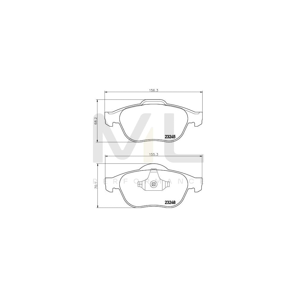 Hella 8DB 355 009-111 Brake Pad Set Not Prepared For Wear Indicator, With Accessories | ML Performance Car Parts