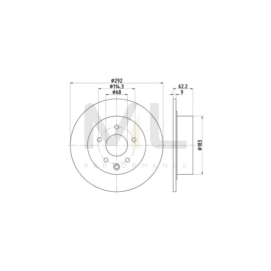 TEXTAR 92167500 Brake Disc Solid, without wheel hub, without wheel studs  - 1 piece