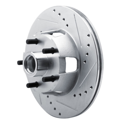 R1 Concepts R1 65-67 Ford Ranchero Front Right Drilled & Slotted Silver Brake Rotor