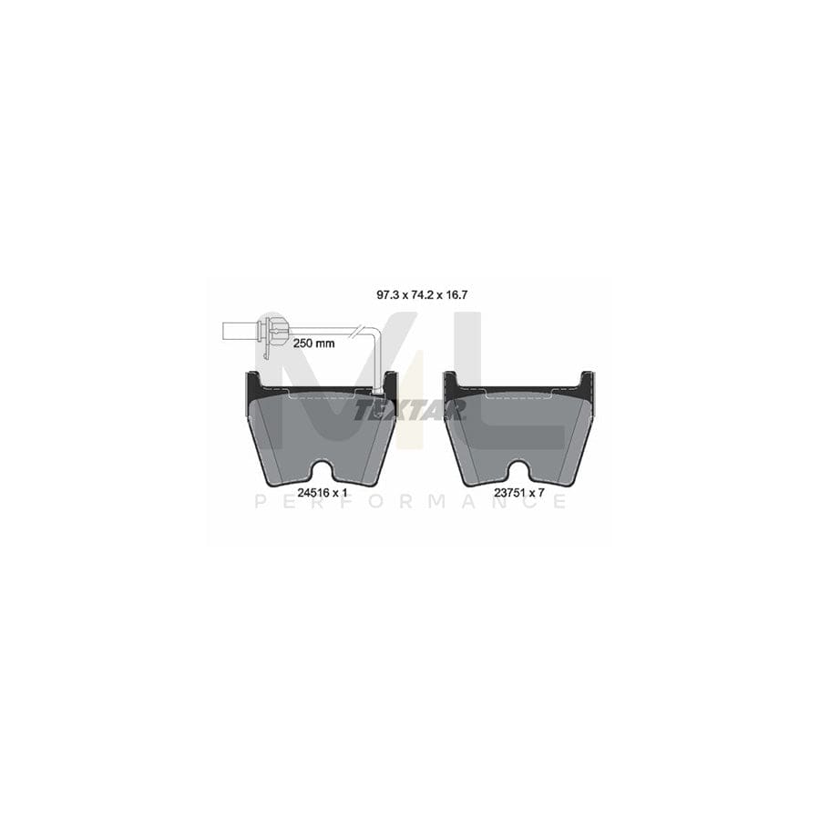 TEXTAR 2451601 Brake pad set for AUDI R8 with integrated wear warning contact