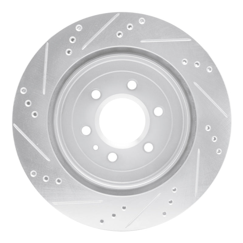 R1 Concepts R1 04-09 Cadillac SRX Rear Right Drilled & Slotted Silver Brake Rotor