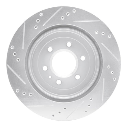 R1 Concepts R1 04-09 Cadillac SRX Rear Right Drilled & Slotted Silver Brake Rotor