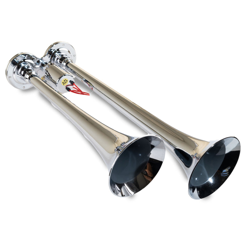Kleinn Air Horns Kleinn Chrome Dual Horn/ 15In/12.25In - Chrome-Plated Zinc Alloy