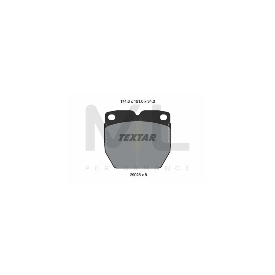 TEXTAR 2902501 Brake pad set not prepared for wear indicator
