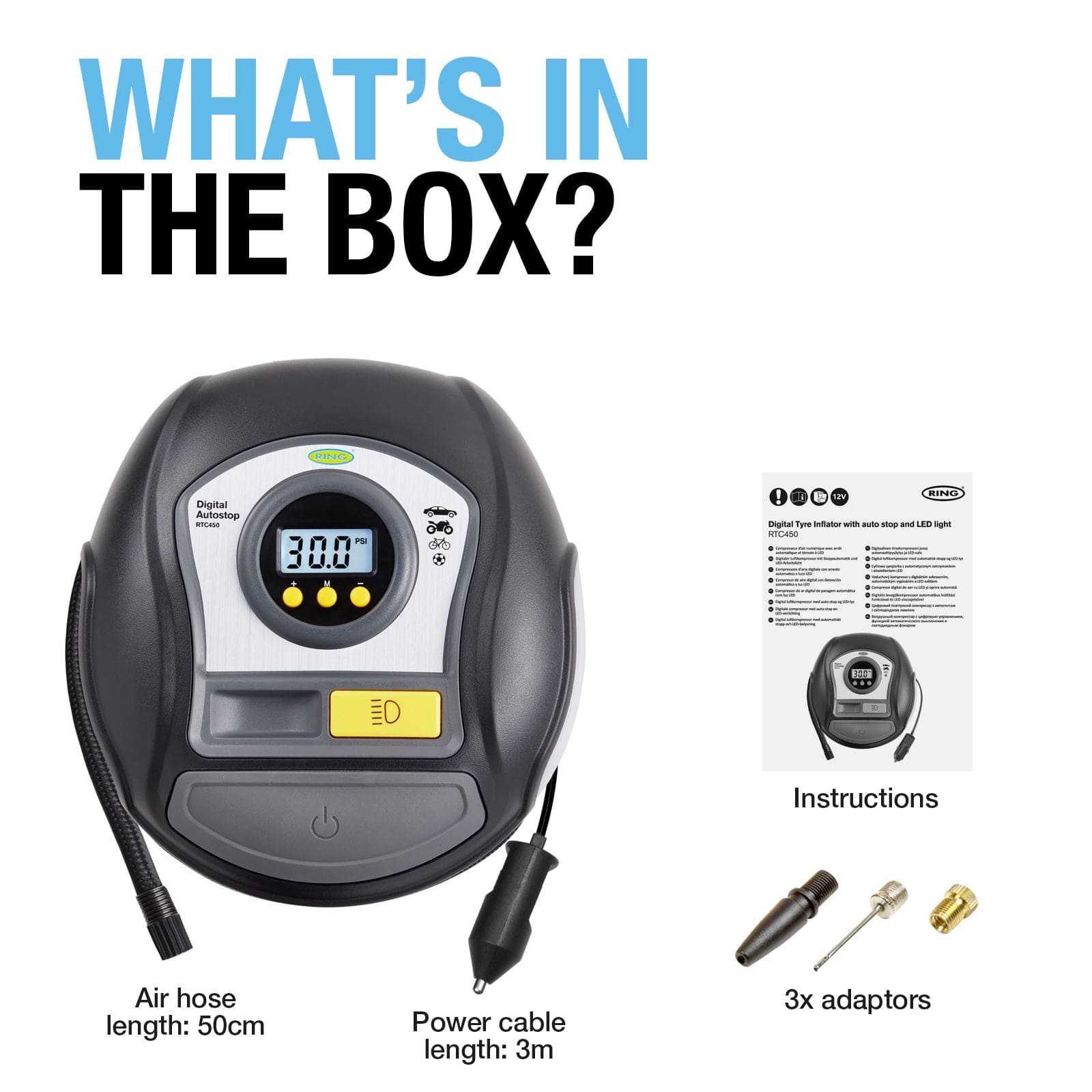 RING RTC450 Digital Autostop Tyre Inflator (6 units)
