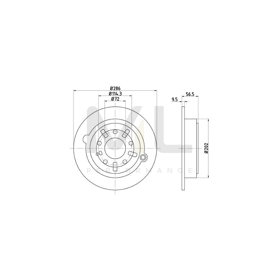 TEXTAR 92093000 Brake Disc for MAZDA Xedos 9 (TA) Solid, without wheel hub, without wheel studs  - 1 piece