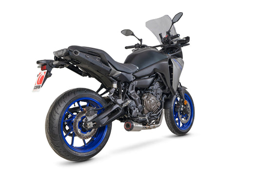 Scorpion PYA124SYSSEO Yamaha Tracer 7 Red Power Full System - Brushed Stainless Steel Sleeve | ML Performance UK UK