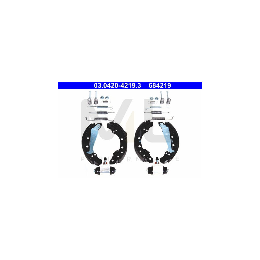 ATE Original Kit 03.0420-4219.3 Brake Shoe Set with accessories, with wheel brake cylinder