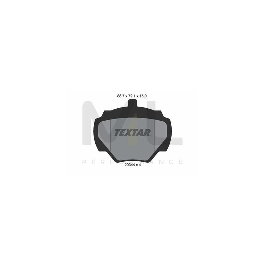 TEXTAR 2034402 Brake pad set not prepared for wear indicator