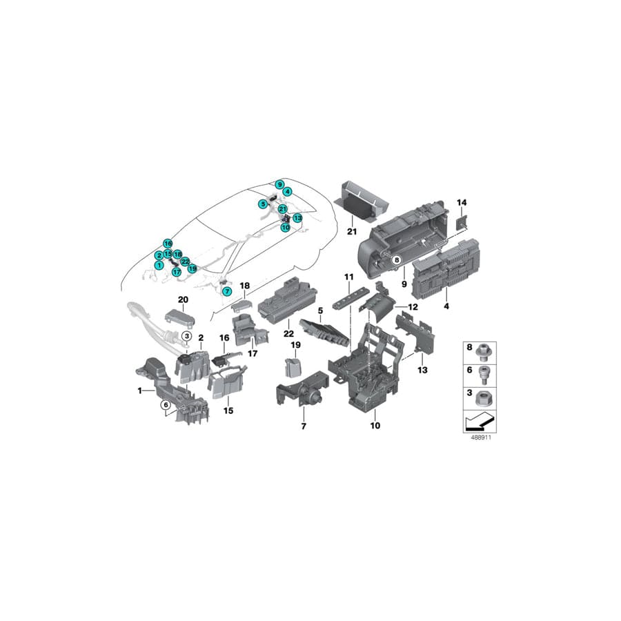 Genuine BMW 61149390865 G11 F91 G16 B+ Junction Point, Rear (Inc. 740LdX, 730LdX & 750dX)