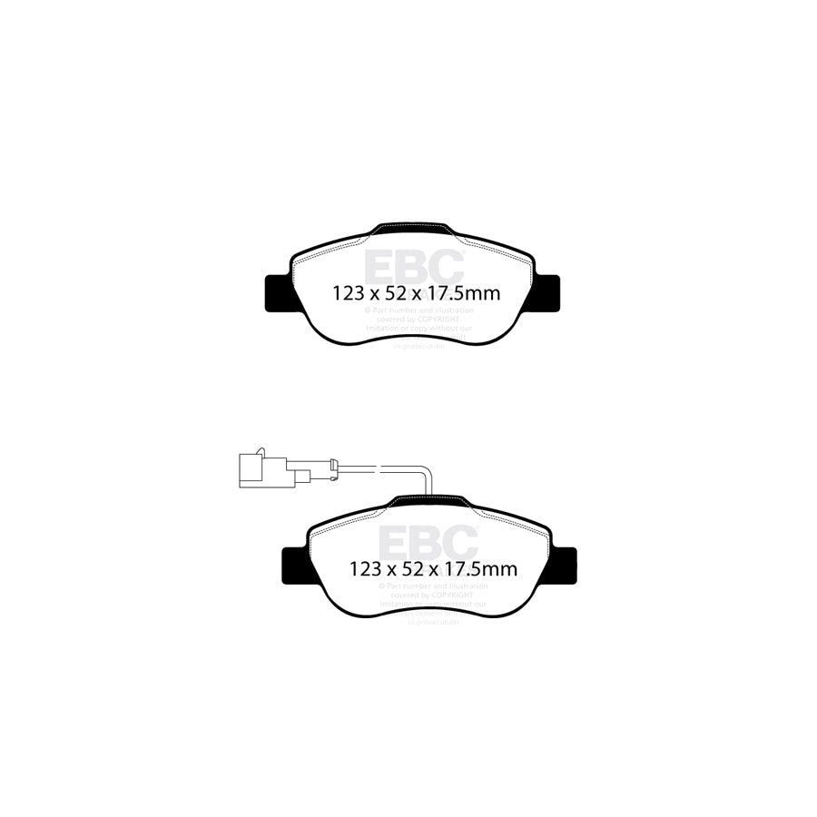 EBC DP1573/3 Fiat Ford Ultimax Front Brake Pads (Inc. 500 & Ka) 2 | ML Performance UK Car Parts