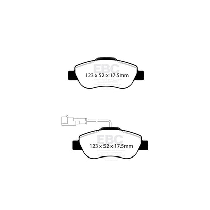 EBC DP1573/3 Fiat Ford Ultimax Front Brake Pads (Inc. 500 & Ka) 2 | ML Performance UK Car Parts