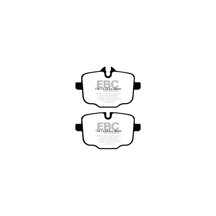 EBC PD02KR483 BMW Redstuff Rear Brake Pad & Plain Disc Kit - TRW Caliper 2 | ML Performance UK Car Parts