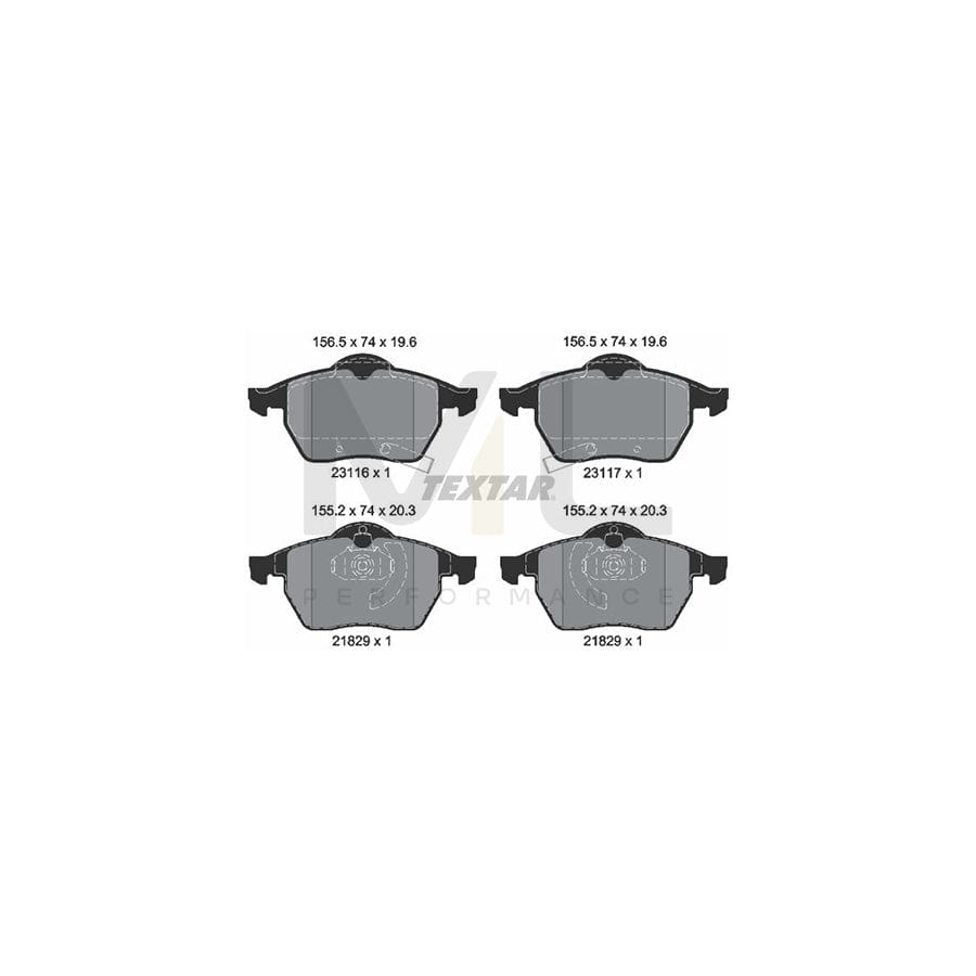 TEXTAR 2311602 Brake pad set with acoustic wear warning